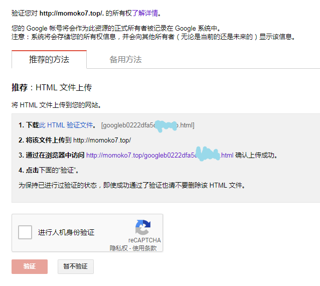 谷歌验证网址
